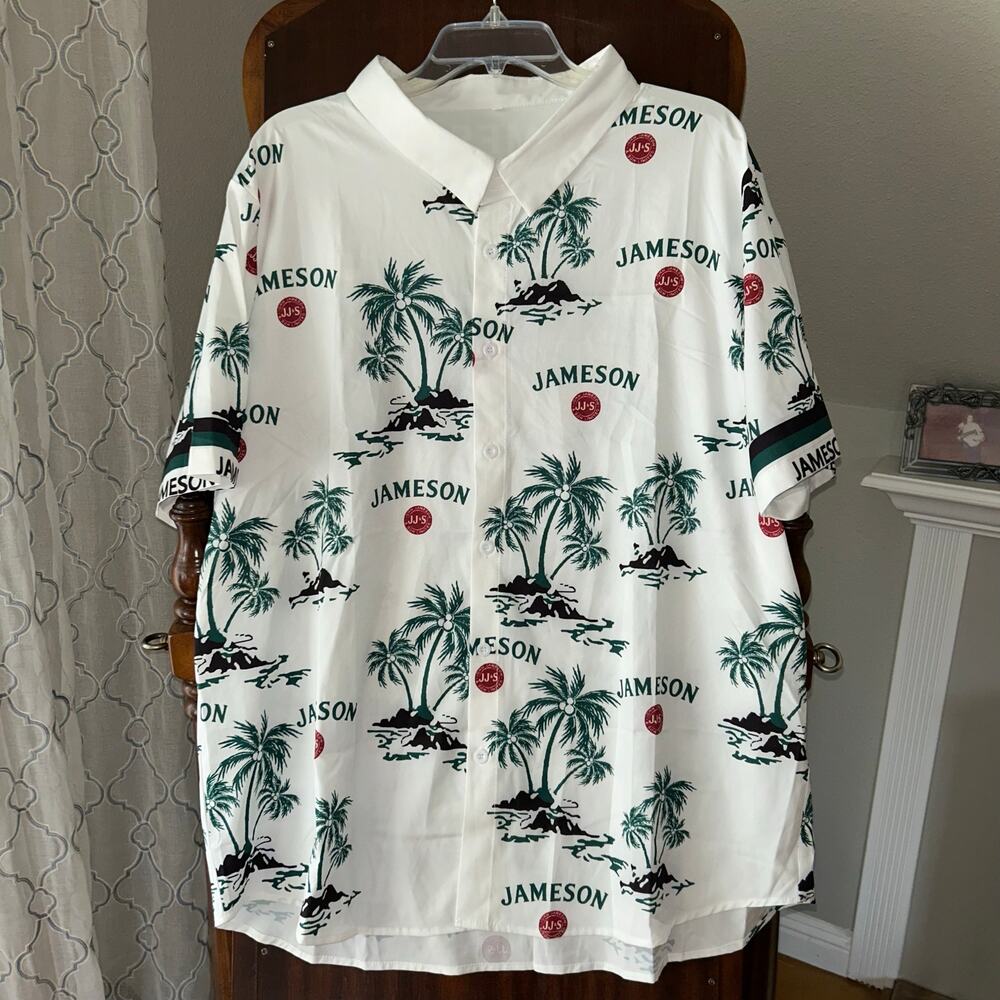 Jameson men’s 3X Hawaiian shirt short sleeve button down palm trees